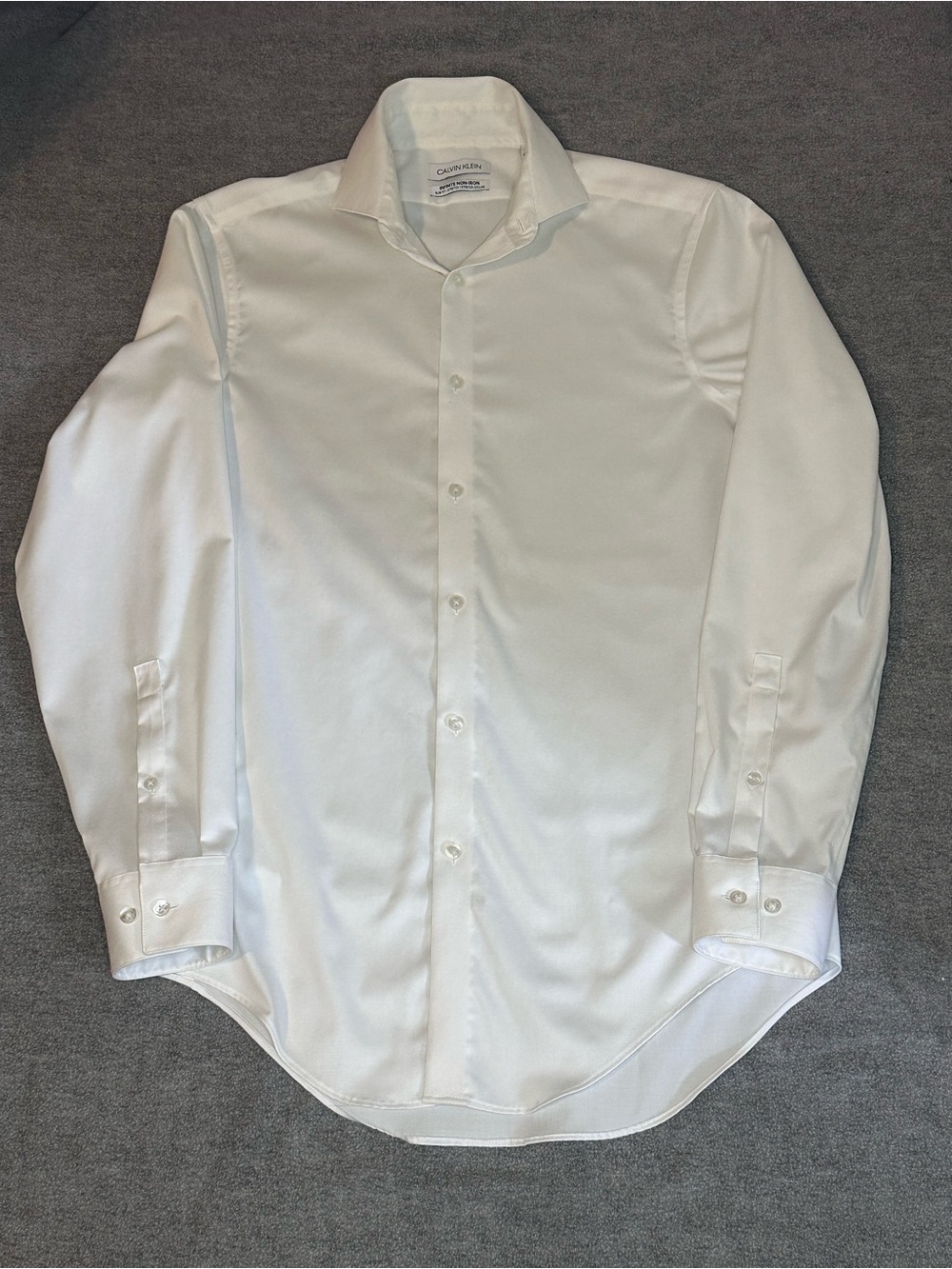 Calvin Klein Men's White Dress Shirt - Spread Collar